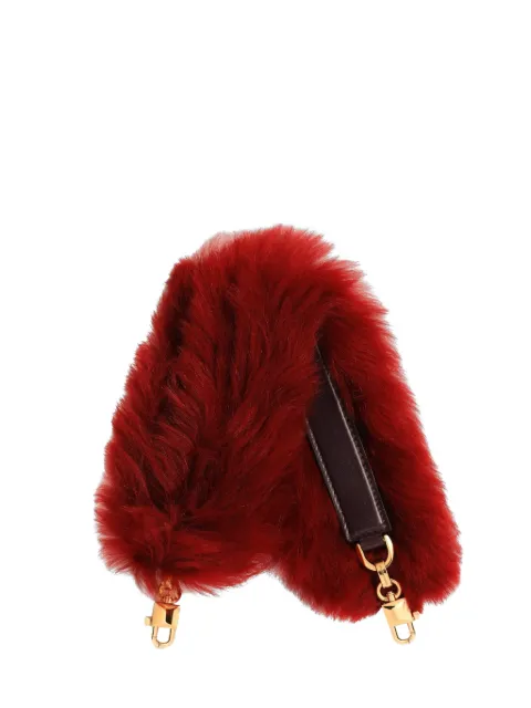 Dolce & Gabbana shearling and palmellato calfskin bag shoulder strap Red BI3491A0525