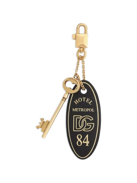 Dolce & Gabbana logo-plaque keyring Black BI3479A0500
