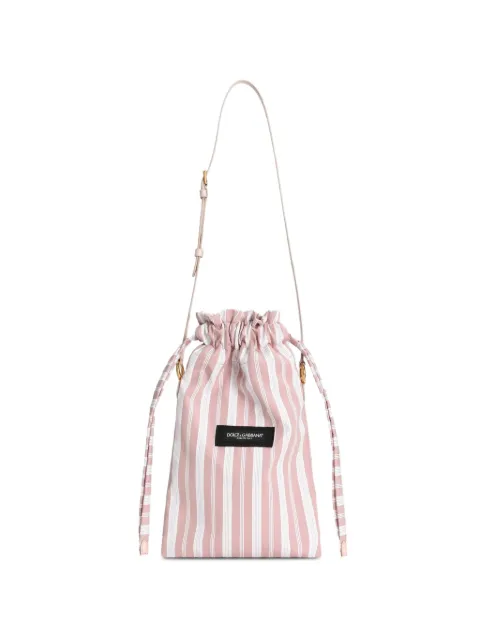 Dolce & Gabbana Essenza bag in striped poplin Pink BB7937A0578