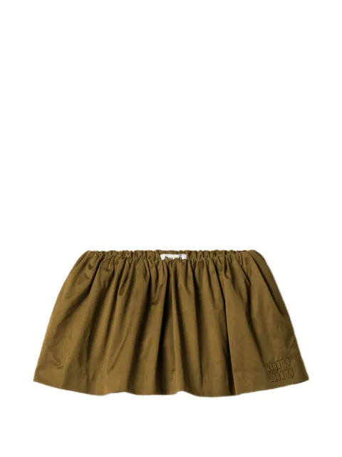 Miu Miu satin cotton miniskirt Green MG2594SOOO1803