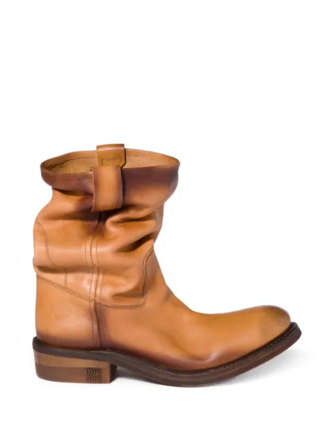 Miu Miu Foule leather booties Neutrals 5U680EFA0455OD