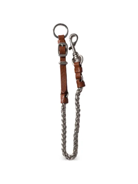 Miu Miu metal and leather key ring trick Silver 5TL6322G7U