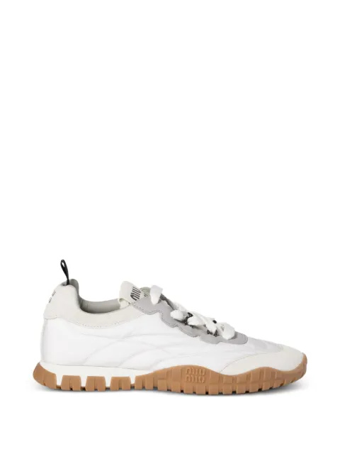Miu Miu Tyre technical fabric and suede sneakers White 5E417EF005LYW