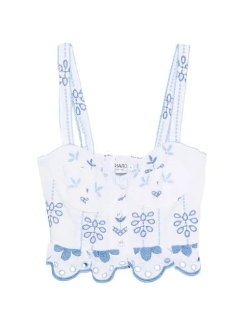 Charo Ruiz Ibiza Zia floral-embroidered top White 264100