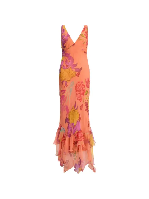 Donde Esteban Guava Flores maxi dress Orange SS26DRS313