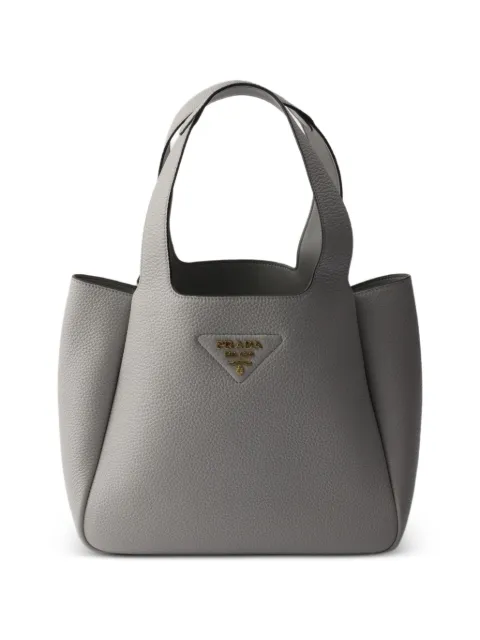 Prada small leather tote bag Grey 1BG335VONM2DKV