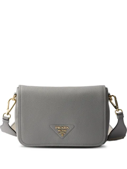 Prada mini leather shoulder bag Grey 1BD314V7NO2DKV