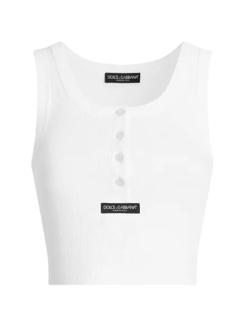 Dolce & Gabbana button ribbed tank top White F8W42TFU7AV