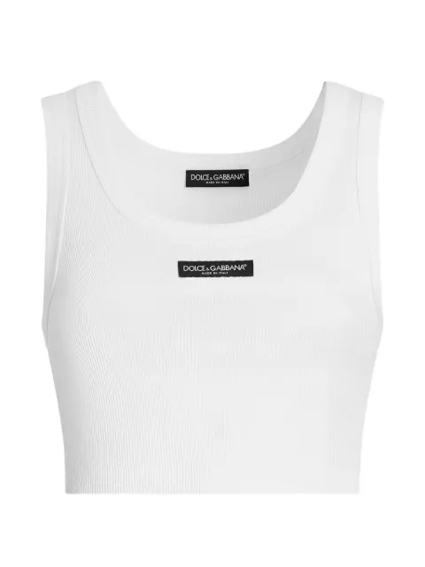Dolce & Gabbana ribbed crop top White F8W40TFU7AV