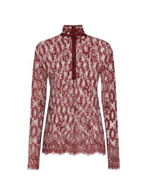 Dolce & Gabbana Chantilly lace top Red F7BV7TILMDL