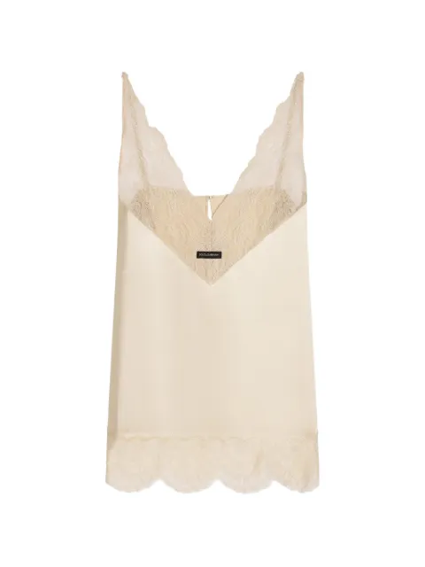 Dolce & Gabbana silk satin top Neutrals F7BN5TFU1AU