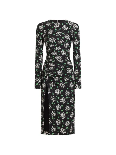 Dolce & Gabbana geranium bouquets-print charmeuse dress Black F664HTFSA85