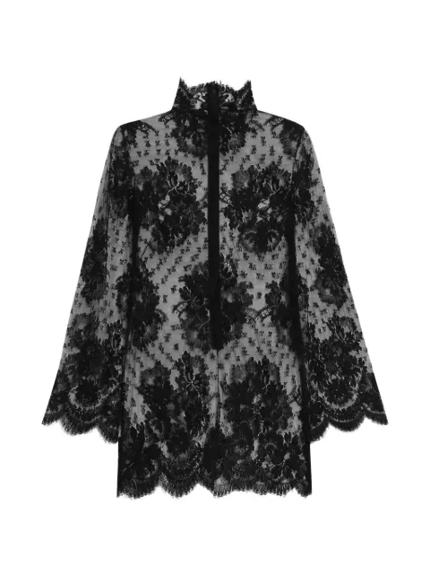 Dolce & Gabbana lace dress with high-neck Black F616HTFLMTL