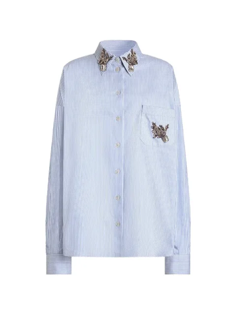 Dolce & Gabbana striped poplin shirt Blue F5U57ZFR536