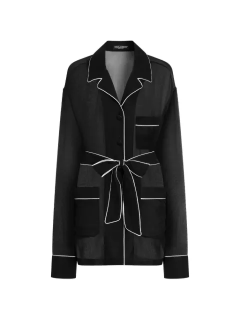 Dolce & Gabbana button-fastening belted jacket Black F5U33TFU1AT