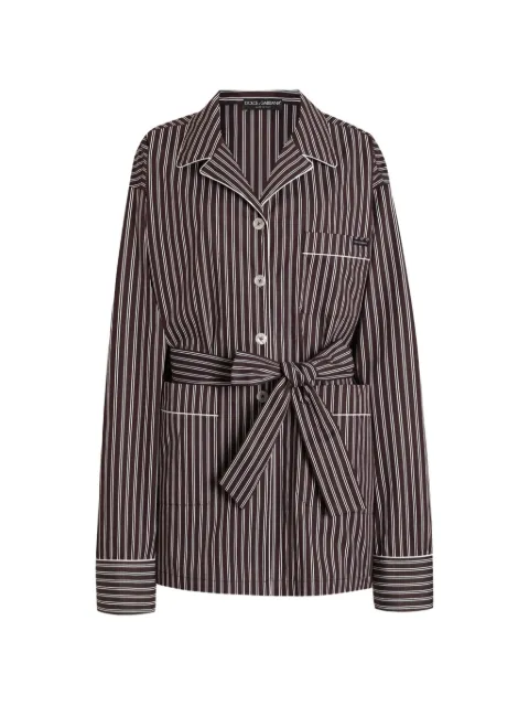 Dolce & Gabbana striped poplin vanity shirt Brown F5U33TFR51W