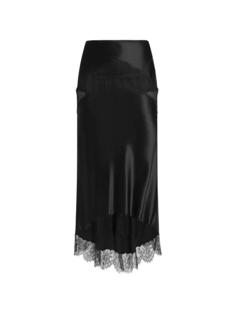 Dolce & Gabbana silk satin skirt Black F4DD1TFU1AU