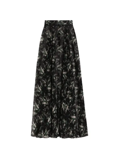 Dolce & Gabbana chiffon skirt with rose and small flower-print Black F4DBFTIS12V