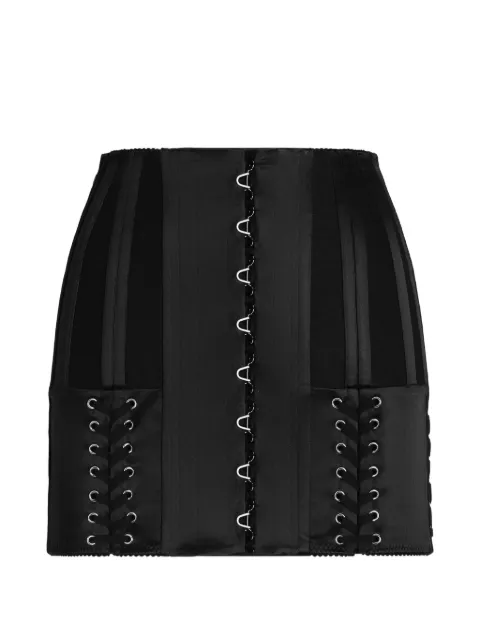 Dolce & Gabbana stretch satin miniskirt Black F4C3HTFURAD