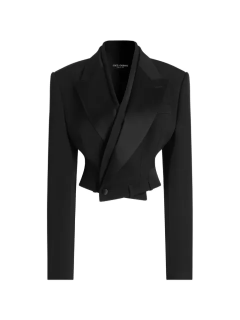 Dolce & Gabbana shawl collar cropped jacket Black F29WLTFU21E