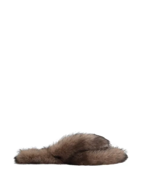 Dolce & Gabbana shearling flip-flops Brown CQ0714A9Y88