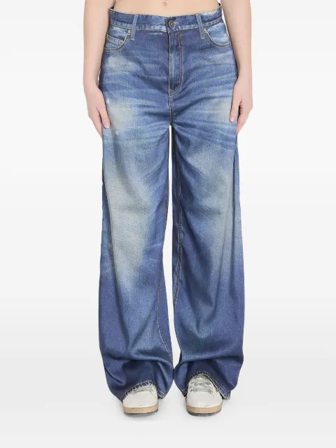 Golden Goose boyfriend jeans in denim with archive print Blue GWP02528P002406