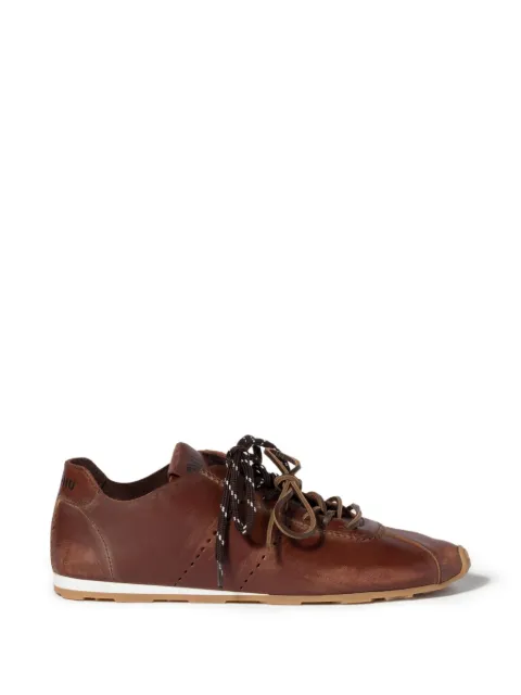 Miu Miu Plume leather sneakers Brown 5E602EF005V69