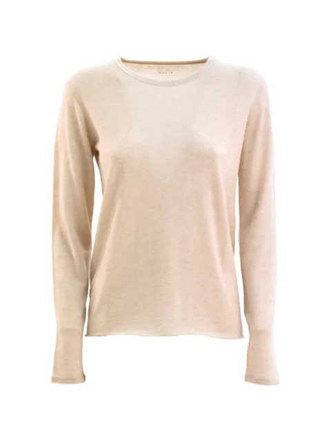 Majestic Filatures crew-neck long-sleeved top Neutrals H25M251FPU364052