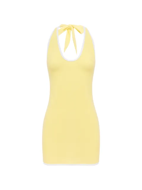 FAE SWIM Ava halterneck mini dress Yellow 49962