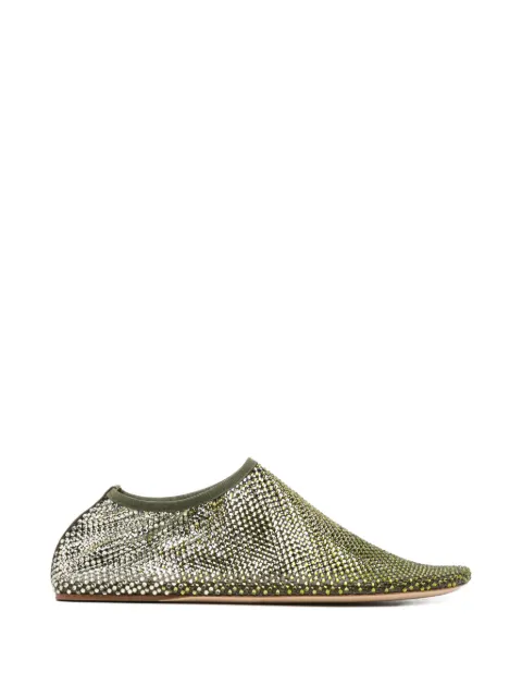 Christopher Esber Minette crystal-embellished ballet flats Green 25049463