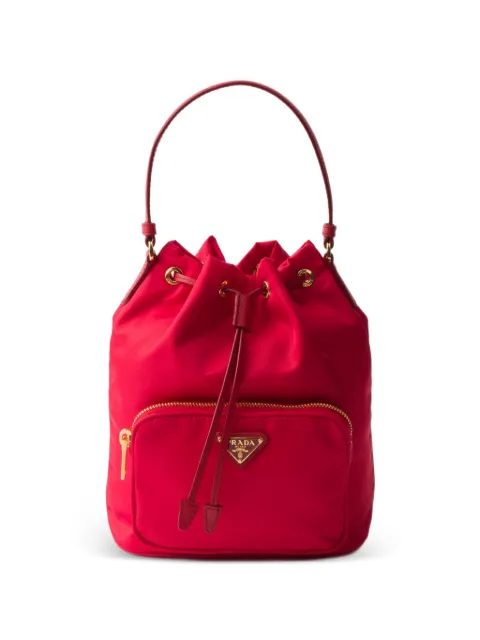 Prada Duet Re-Nylon bucket bag Red 1BH038VUOPRV44
