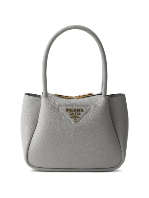 Prada logo-detail leather tote bag Grey 1BA362VSNO2DKV