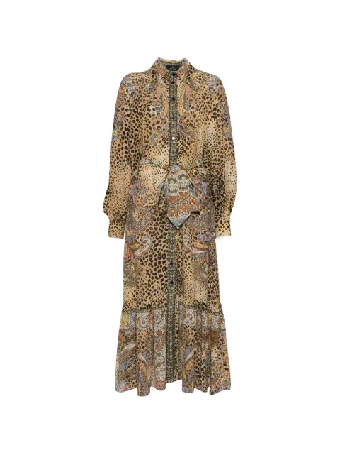 ETRO paisley animal-print midi dress Brown WRHA056199SP4J6