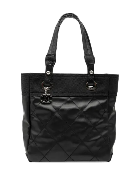 CHANEL Pre-Owned 2006-2008 Small Quilted Coated Canvas Paris Biarritz tote bag Black 5GMKKK3DWTSIXIOI