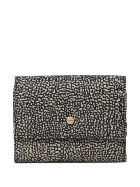 Borbonese medium printed tri-fold wallet Black 930161I15