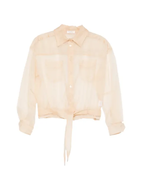 PANICALE pocket tie shirt Neutrals D381406CAM