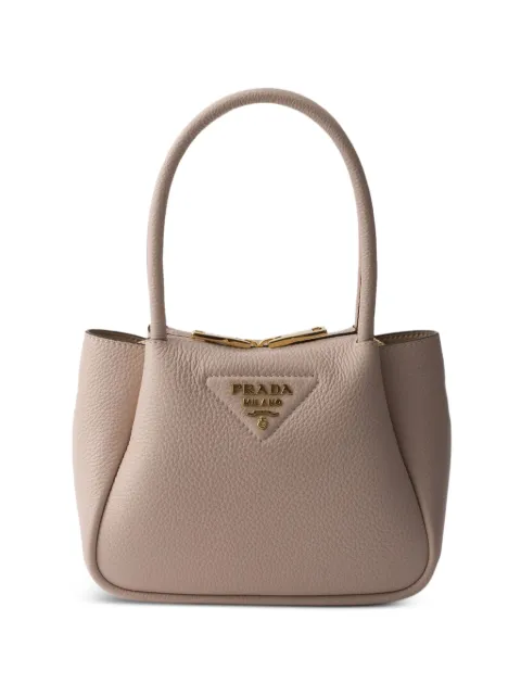 Prada mini leather tote bag Neutrals 1BA362VSNO2DKV