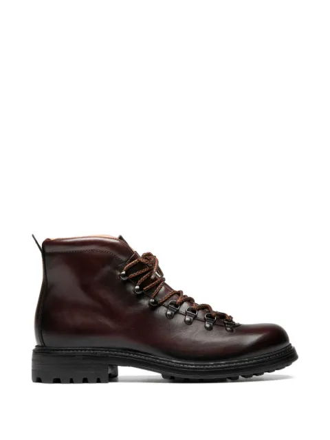 Officine Creative lace-up fastening leather boots Red OCU3164007TONE1D611