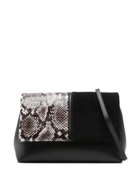 Manu Atelier The Fold snakeskin-pattern clutch bag Black 2026128