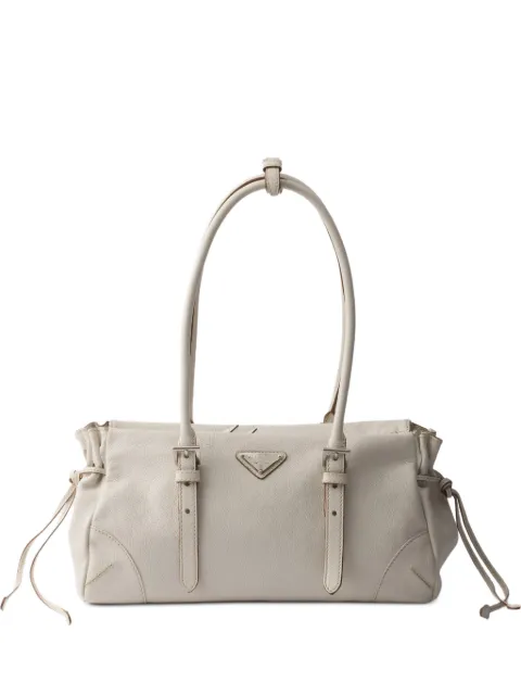 Prada Bonnie medium antiqued leather tote bag Neutrals 1BG628VOOO2HF2