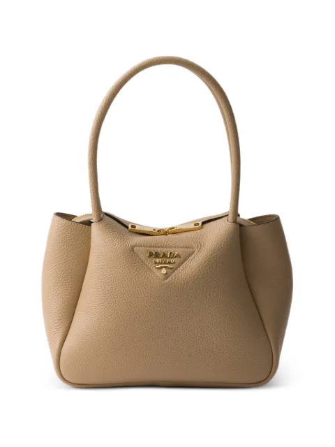 Prada leather logo-detail tote bag Neutrals 1BC145VSNM2DKV