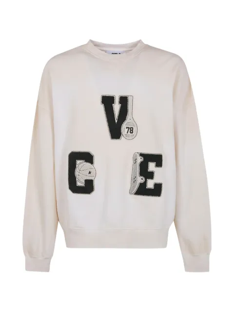Golden Goose Star cotton sweatshirt with VCE embroidered patches Neutrals GUP02713P002416