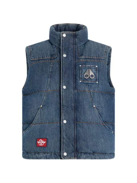 Moose Knuckles x Evisu padded logo-patch gilet Blue M35MV450EV1841