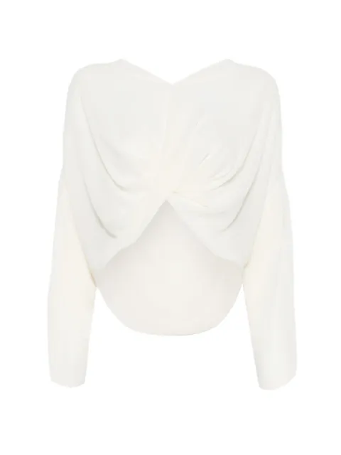 MM6 Maison Margiela twist-detail long-sleeve top Neutrals S52NH0039M35468
