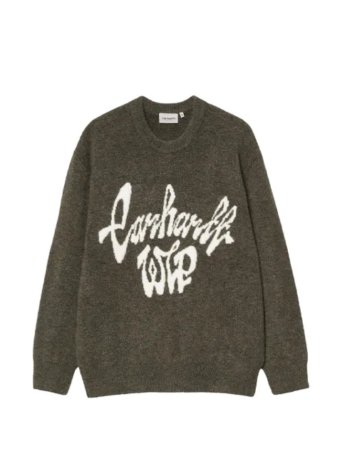 Carhartt WIP Chedda logo-intarsia sweater Green I0355933E0XX