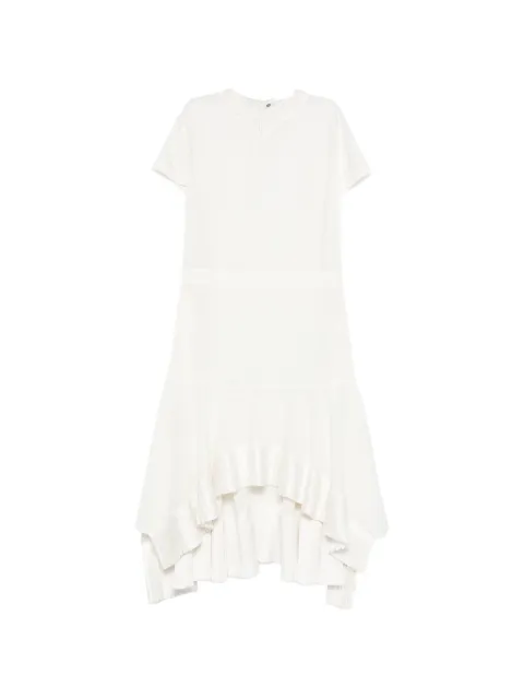 sacai ruffled short-sleeve asymmetric dress White 2608324