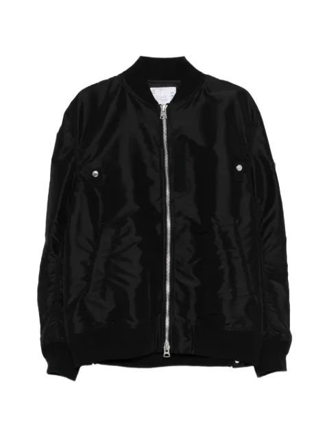 sacai zip-up bomber jacket Black SCM301