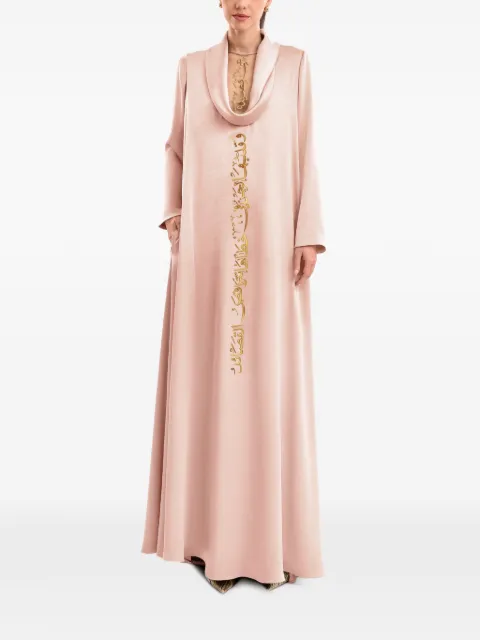 Gemy Maalouf cowl calligraphy kaftan Pink GMCP267874KF1
