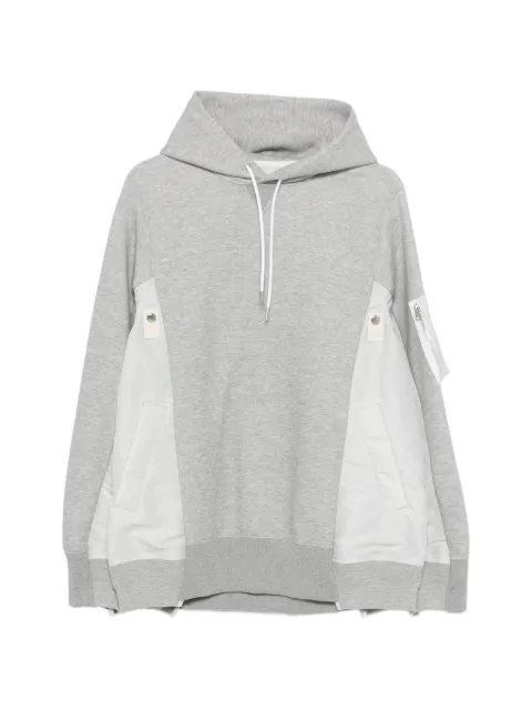 sacai zip-detailed hoodie Grey SCM325