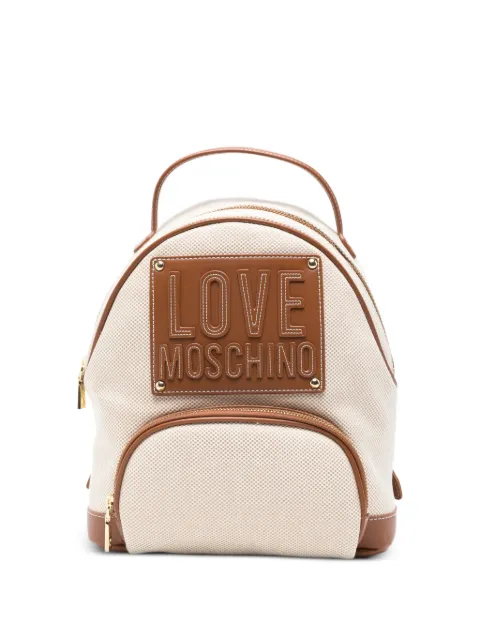 Love Moschino embossed-logo backpack Neutrals JC4063PP1OLZ1